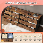 WLIVE 75.5'' Dresser for Bedroom, TV Stand for 85, 65 Inch TV, 12 Drawer Long - Image 5