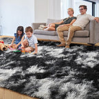 PAGISOFE Black White Grey Bedroom Rugs 4x6 Ft, Soft Fluffy Fuzzy Plush Indoor - Image 2