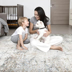 8x8 Area Rug Living Room Rug: Washable Modern Abstract Soft Thin Rug Indoor - Image 8