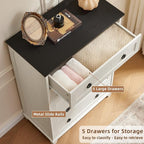 Joaxswe Farmhouse 5 Drawer Dresser - Image 9