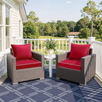 MIULEE Red Outdoor Seat Cushion 22x22 Inch Waterproof & 3 Year Fade Resistant - Image 2