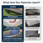 5 Pieces Outdoor Furniture-High Back Outdoor Wicker Couch Patio Chairs Set of 2 - Image 4