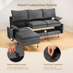 Vesgantti 142" U Shaped Sectional Couch, Comfy Cloud Modular Sectional Sofa - Image 6