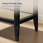 SICOTAS Rattan Nightstand Bedside Table - Image 5