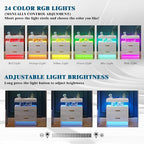 WOOVIVS Night Stand with Light, High Gloss Nightstand with USB/Wireless - Image 3