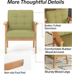 Modern Accent Chair with Arm Rest, Upholstered Linen Fabric Leisure Side Chair - Image 8
