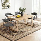 DUMOS Dining Chairs Set of 4, Linen Fabric Upholstered Kitchen Side Chairs - Image 7