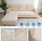 Water Repellent Couch Cushion Cover Loveseat Cover, Stretch Sectional Sofa Seat - Image 5