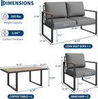 GarveeLife 4 Piece Outdoor Patio Furniture Set - Image 3