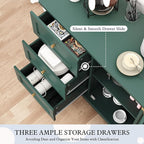 HLR Accent Cabinet with 3 Drawers and Door, Wooden Storage Cabinet with Shelves - Image 3