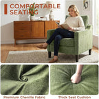 TLSUNNY Mid-Century Accent Chair, Modern Upholstered Chenille Armchair & Padded - Image 3