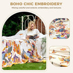LUTBM Queen Throw Blanket for Bed 100% Cotton Boho Breathable Soft Quilt - Image 3