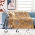 LUTBM Boho Throw Blanket for Bed 100% Cotton Ultra Soft Rustic Quilt Summer - Image 4