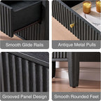 Fatmok 4-Piece Fluted Living Room Furniture Set, Lift Top Coffee Table - Image 8