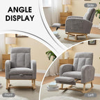 NIOIIKIT Nursery Rocking Chair, Corduroy Upholstered Rocking Chair - Image 8