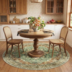 RELEANY Area Rugs Round 6ft Washable Non-Slip, Floral Vintage Distress Print - Image 2