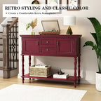 ARTPOWER Console Table with 2 Drawers, Retro Entryway Table with 2 Door - Image 6