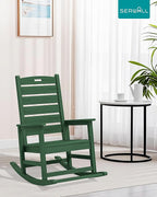 SERWALL Outdoor Rocking Chair Set of 4, Oversized HDPE Patio Rocking Chair - Image 2