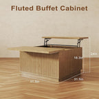 4-Piece Fluted Living Room Set Includes 31.5" Fluted Lift Top Coffee Table - Image 4