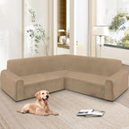 HDCAXKJ Corner Sectional Couch Covers Velvet Stretch L Shape Sofa Cover Soft - Image 6