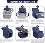 TAOCOCO Recliner Cover 4-Pieces, Recliner Stretch Sofa Slipcover, Recliner - Image 6