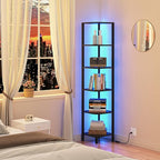 TUTOTAK Corner Shelf with LED Light, 6-Tier Corner Bookshelf by ChoosetutotakFurnitureBuildYourCozyHome