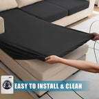 Water Repellent L Shaped Couch Covers, 4 Pieces Sofa Seat Cushion Slipcovers - Image 6