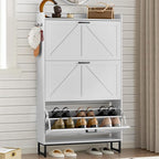 BORNOON Shoe Cabinet with 3 Flip Drawers Narrow Shoe Storage Cabinet Organizer by BORNOON