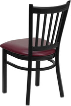 Flash Furniture 4 Pack HERCULES Series Black Vertical Back Metal Restaurant - Image 5