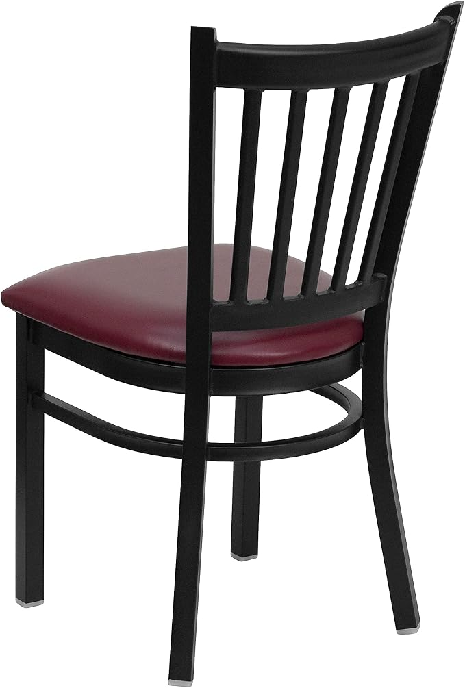 Flash Furniture HERCULES Series Black Vertical Back Metal Restaurant Chair - Image 5