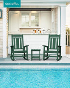 SERWALL HDPE Outdoor Rocking Chair Set of 6, Patio Rocking Chairs Set, Rocking - Image 8