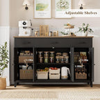 HORSTORS 55" Buffet Cabinet, Modern Farmhouse Sideboard Buffet - Image 5