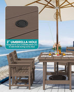 SERWALL Outdoor Dining Sets for 4, Outdoor HDPE Dining Furniture Set - Image 2
