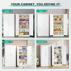 White Metal Storage Cabinet - Image 5