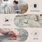 10x14 Area Rugs Washable Rug: Modern Abstract Living Room Rug Soft Anti-Skid - Image 5