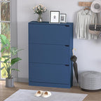 BORNOON Shoe Cabinet with 3 Flip Drawers, Hidden Wood Shoe Cabinet, - Image 3