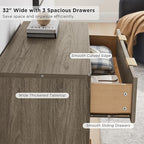 T4TREAM Fluted 3 Drawer Dresser, Curved Profile Design, Wood Drawer Organizer - Image 5