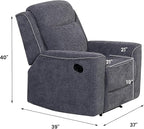 Betsy Furniture Soft Microfiber Manual Reclining Sofa Set, Sofa w/Dropdown Table - Image 4