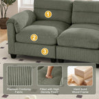HAOMARKETS Corduroy Sofa Set, Upholstered Armchair Set of 2 and Loveseat - Image 3