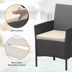 GarveeLife 3 Piece Patio Furniture Set, Rattan Outdoor Furniture - Image 3