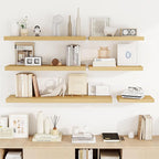 Acovy 40 Inch Floating Shelves, 3D Textured Wood Grain, Wooden Shelves - Image 8