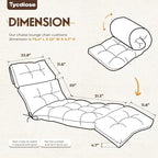 Outdoor Chaise Lounge Chair Cushion Replacement 74.4 x 22 x 4.7 Inches Memory - Image 3