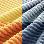 MIULEE Pack of 4 Blue-Orange Corduroy Decorative Throw Pillow Covers 20x20 Inch - Image 6