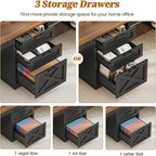 SEDETA Farmhouse 96.5" Office Desk - Image 4