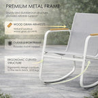 Kozyard 3-Piece Rocking Chair Set, Outdoor Rocking Textilene Bistro Set - Image 4