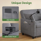 Sleeper Sofa Bed, 3 in 1 Convertible Sleeper Couch Bed Pull Out, Small Loveseat - Image 3