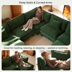 ELUCHANG 114" Oversized V-Shaped Cloud Couch Modular Sectional Sofa - Image 7