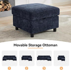 WUTUTUEE 83'' Modular Sectional Sofa Convertible L Shaped Couch Set - Image 7