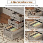 SEDETA 69" L Shaped Desk with Drawers and Storage, Farmhouse Computer Desk with - Image 5
