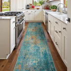RELEANY Washable Area Rugs 2'x8' Non-Slip Modern Abstract Soft by RELEANY